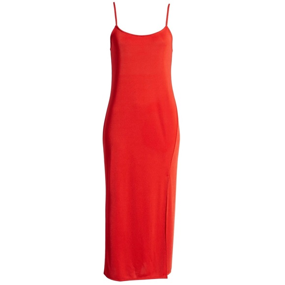 NEW SOMETHING NAVY RED SLIP MIDI DRESS - Picture 8 of 9